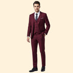Men's Notch Lapel Three-Piece Suit-Suit-Azzella London