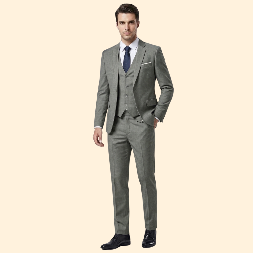 Men's Notch Lapel Three-Piece Suit-Suit-Azzella London