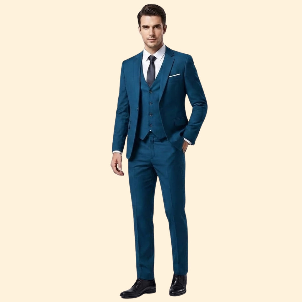 Men's Notch Lapel Three-Piece Suit-Suit-Azzella London