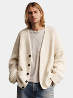 Men's Oversized V-Neck Cardigan-Cardigan-Azzella London