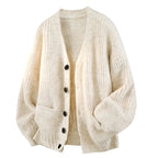 Men's Oversized V-Neck Cardigan-Cardigan-Azzella London
