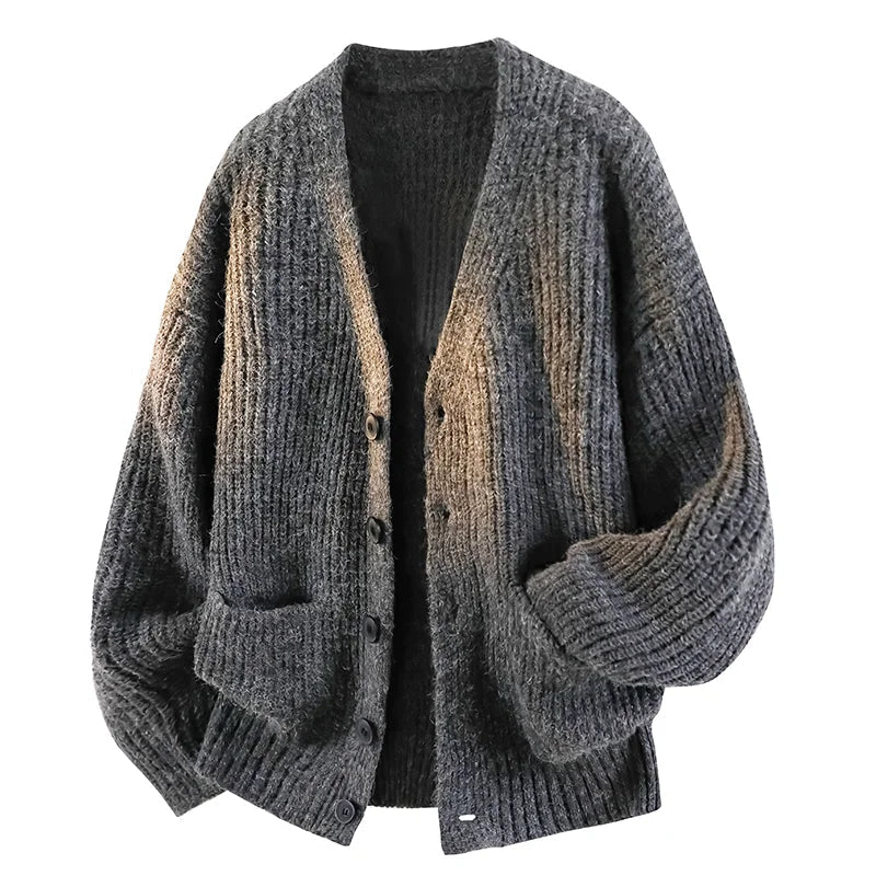 Men's Oversized V-Neck Cardigan-Cardigan-Azzella London