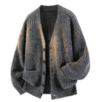 Men's Oversized V-Neck Cardigan-Cardigan-Azzella London