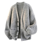 Men's Oversized V-Neck Cardigan-Cardigan-Azzella London