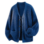 Men's Oversized V-Neck Cardigan-Cardigan-Azzella London