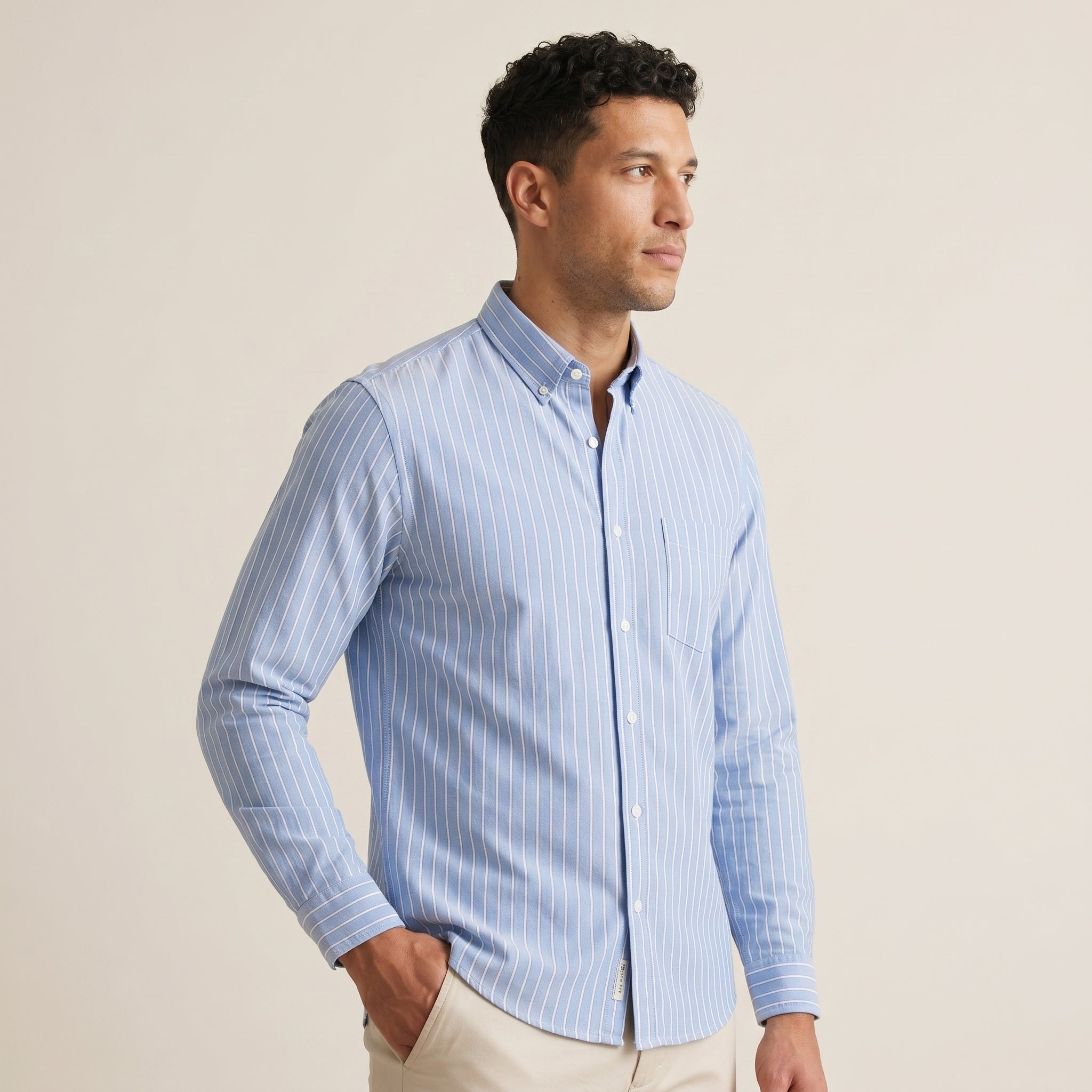 Men's Oxford Cotton Button-Up Shirt-Azzella London