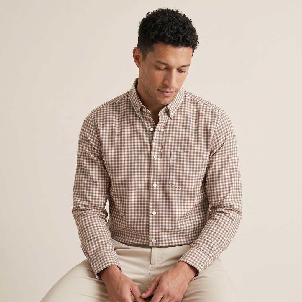 Men's Oxford Cotton Button-Up Shirt-Azzella London