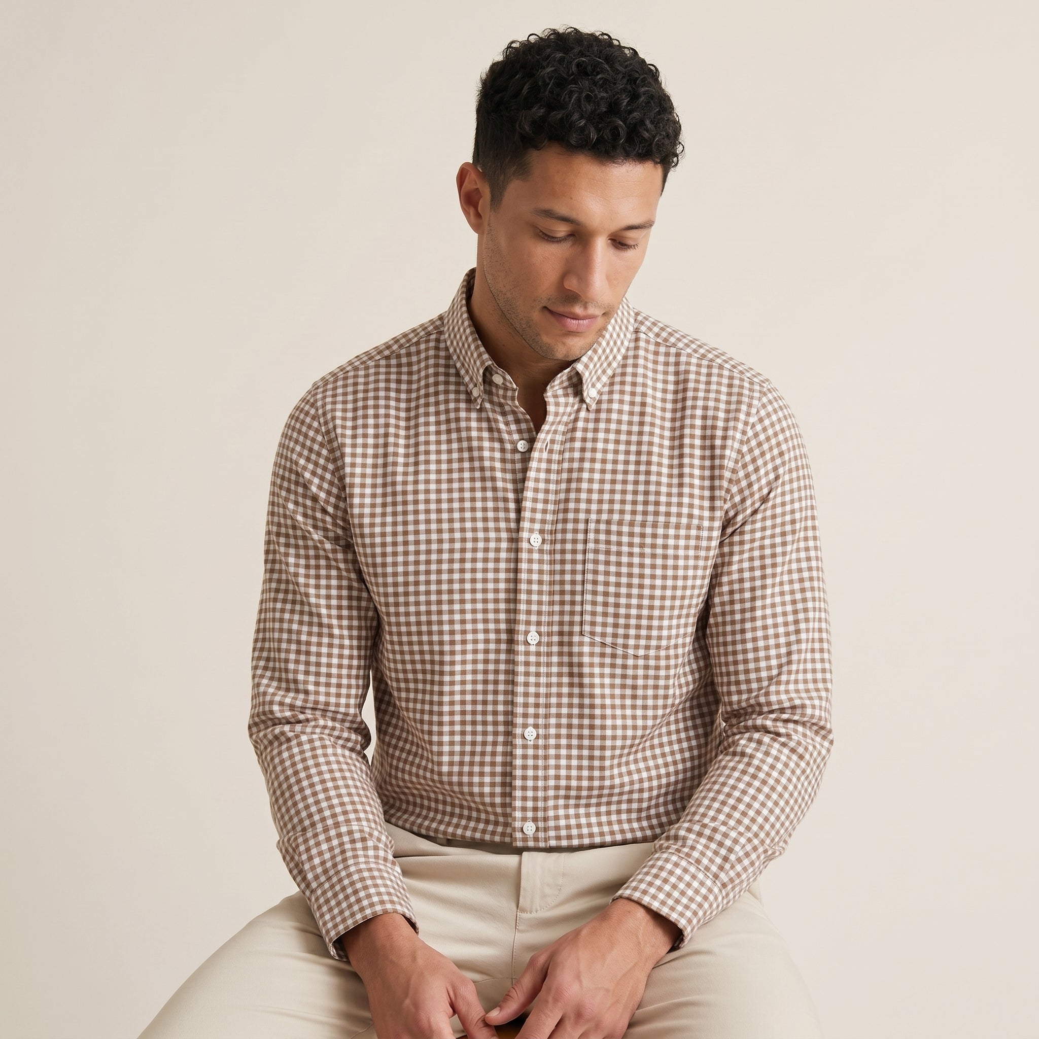 Men's Oxford Cotton Button-Up Shirt-Azzella London
