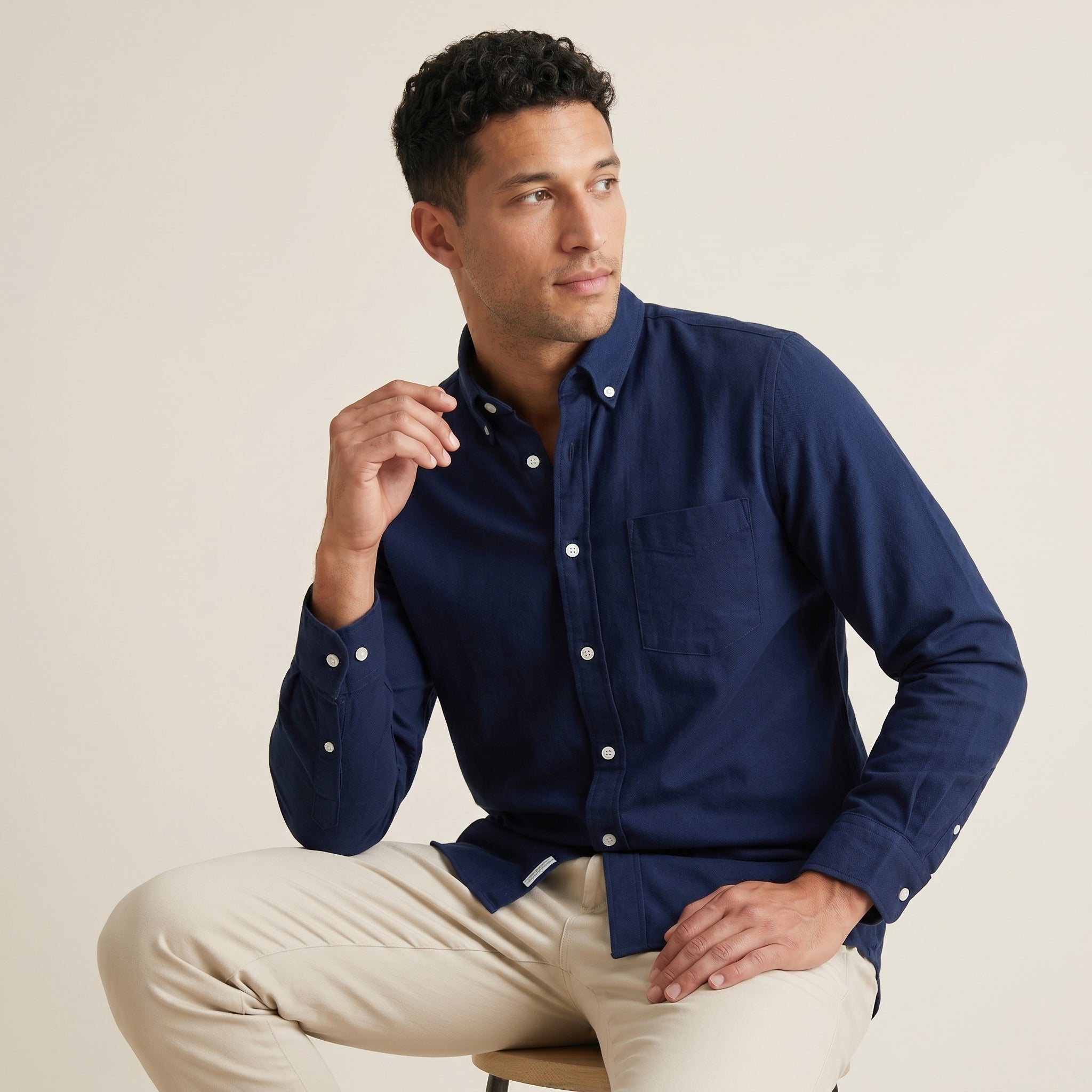 Men's Oxford Cotton Button-Up Shirt-Azzella London