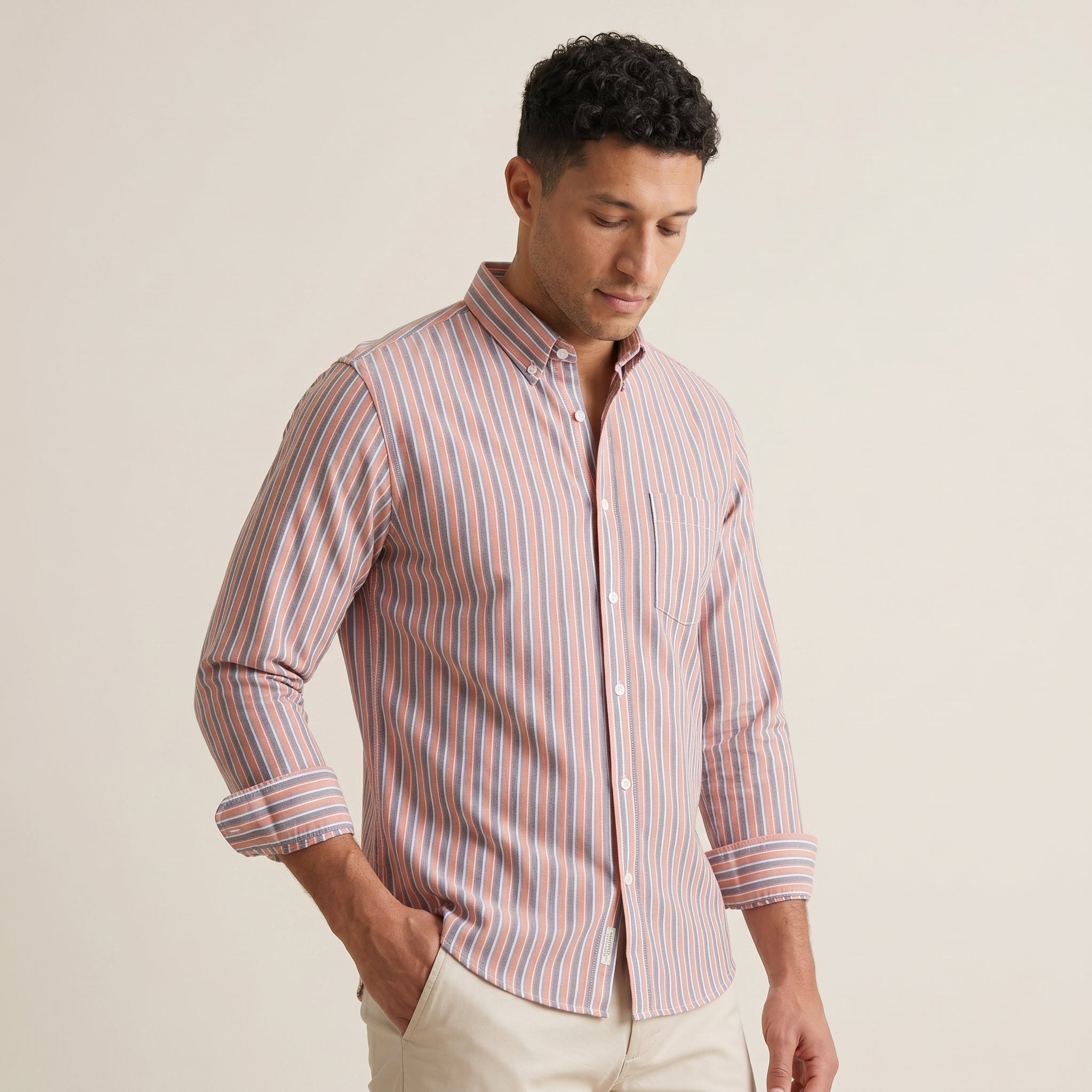 Men's Oxford Cotton Button-Up Shirt-Azzella London