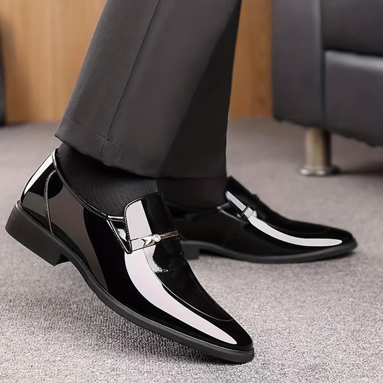 Men's Patent Leather Penny Loafers-Loafers-Azzella London