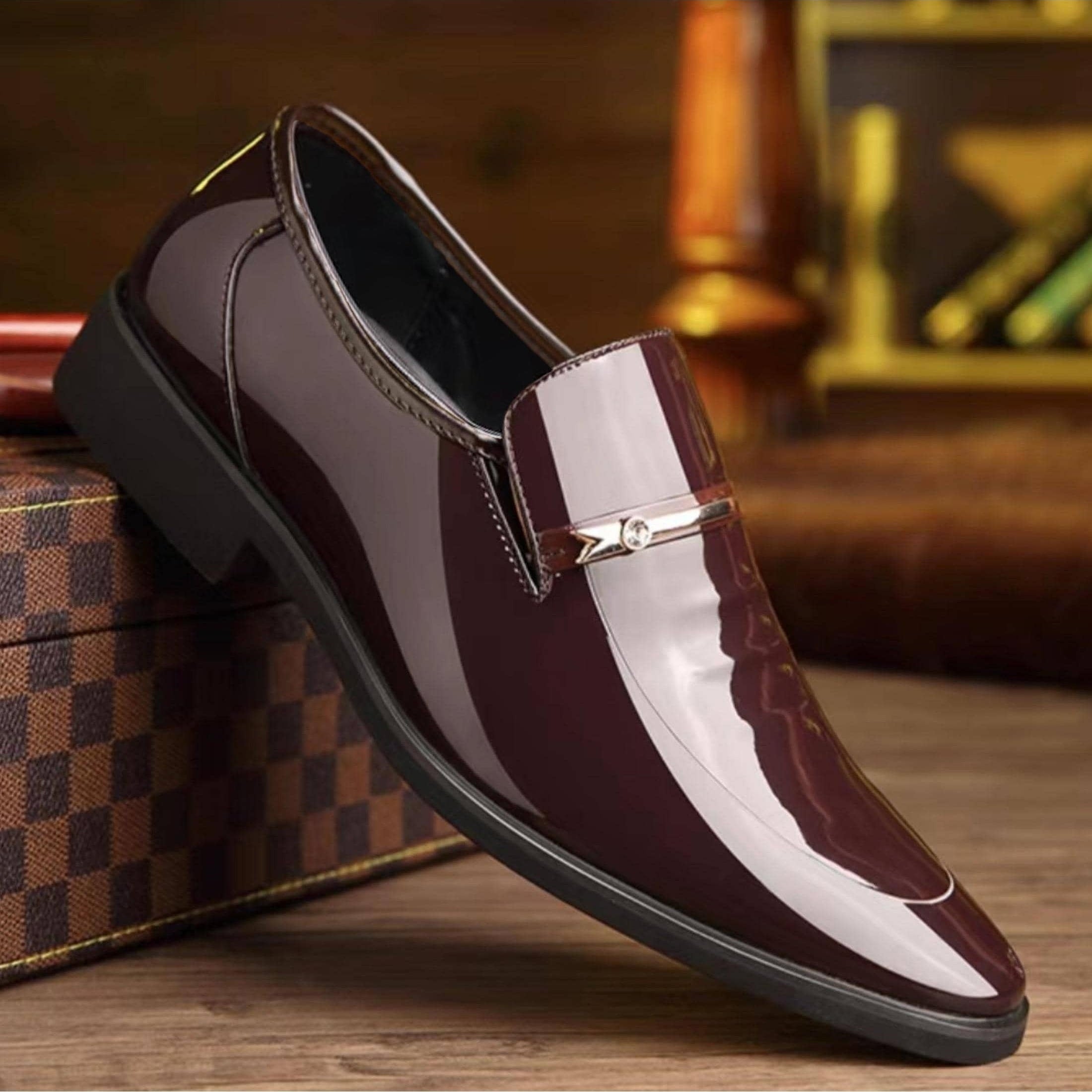 Men's Patent Leather Penny Loafers-Loafers-Azzella London
