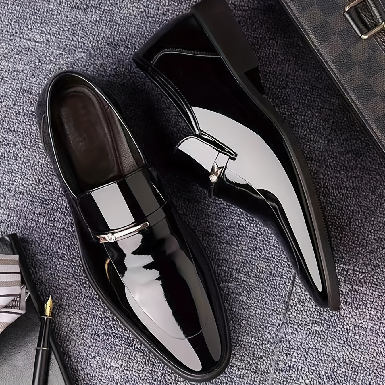 Men's Patent Leather Penny Loafers-Loafers-Azzella London