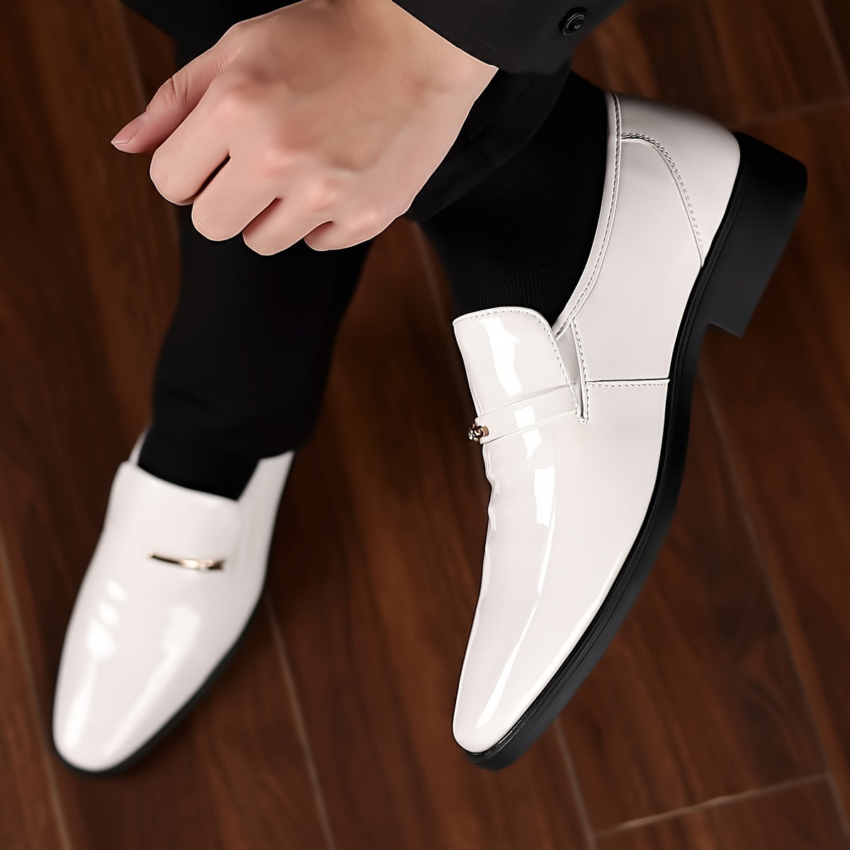 Men's Patent Leather Penny Loafers-Loafers-Azzella London