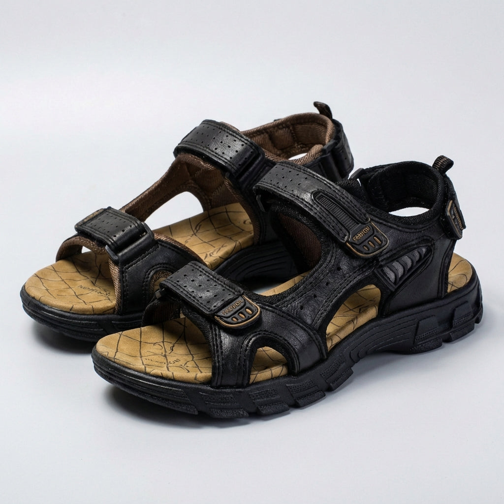 Men’s Perforated Adjustable Comfort Sandals-Azzella London