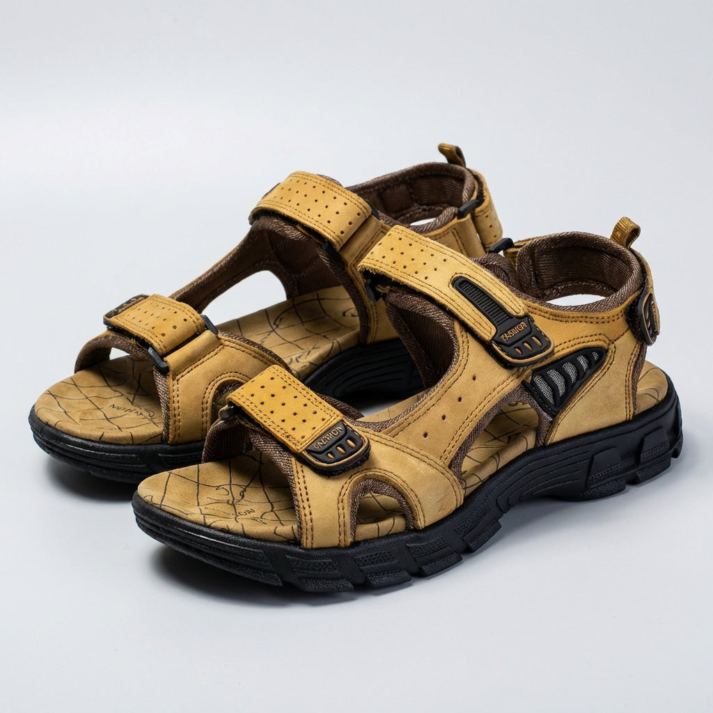 Men’s Perforated Adjustable Comfort Sandals-Azzella London