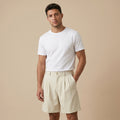 Men's Pleated Mid-Waist Shorts-Azzella London