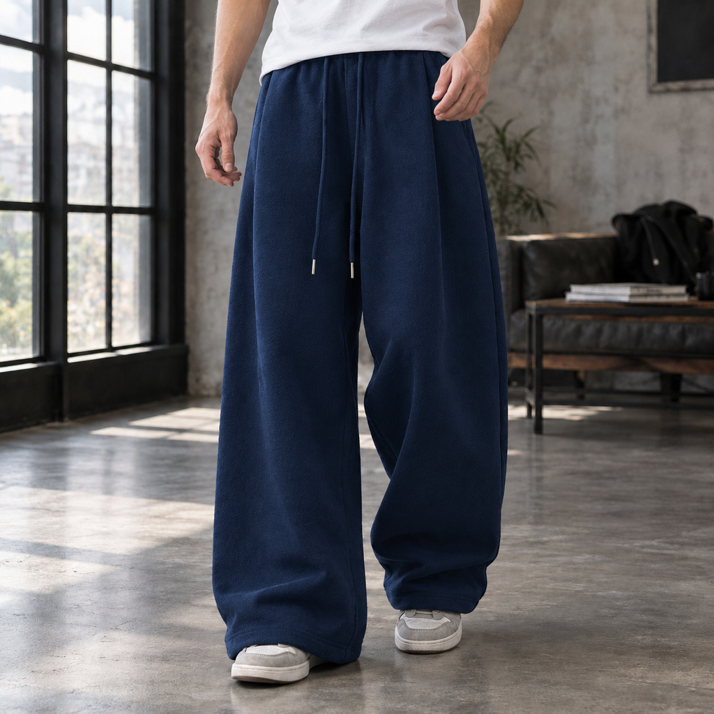 Men's Pleated Wide Trousers-Azzella London