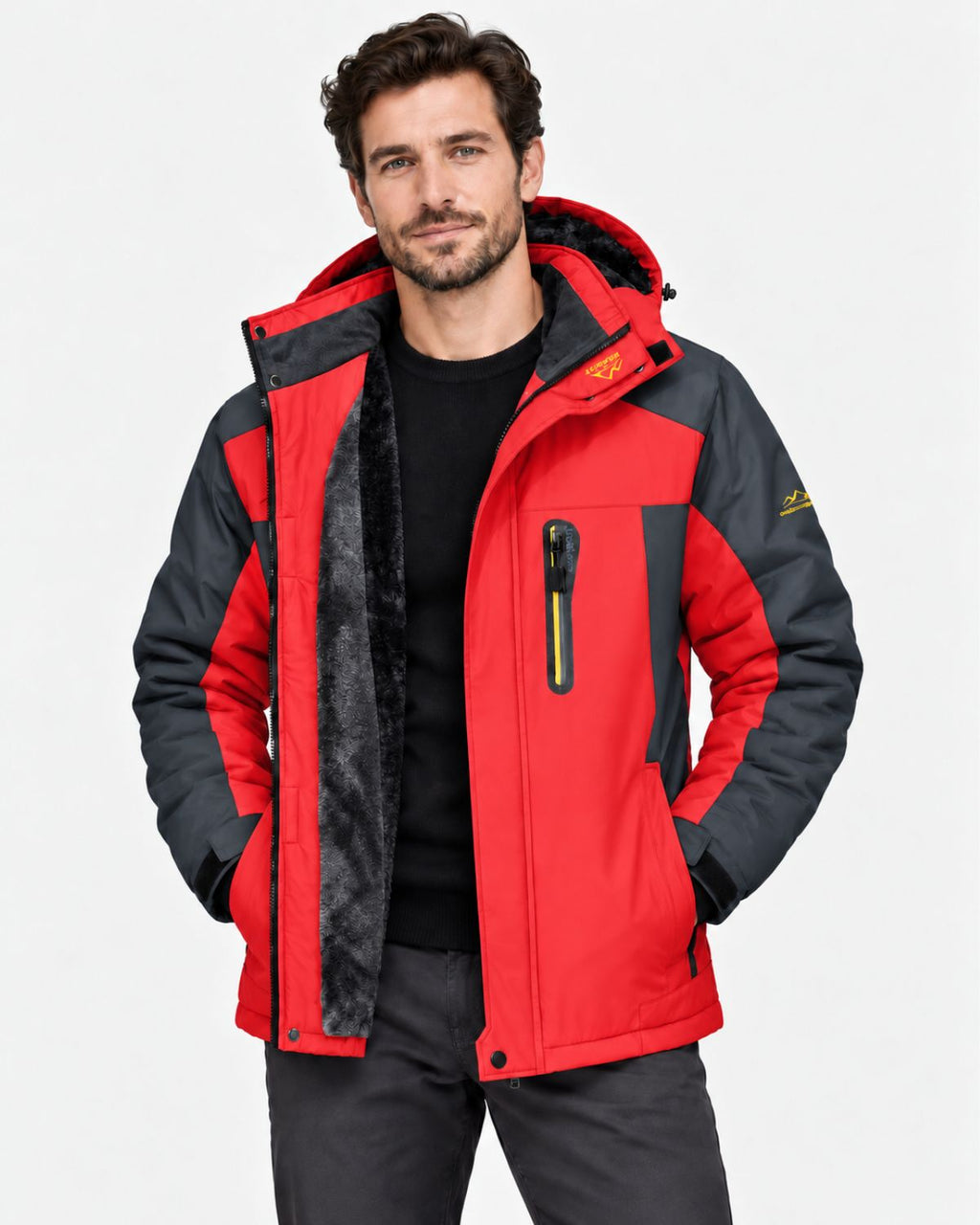 Men's Plush Lined Hooded Jacket-Jacket-Azzella London