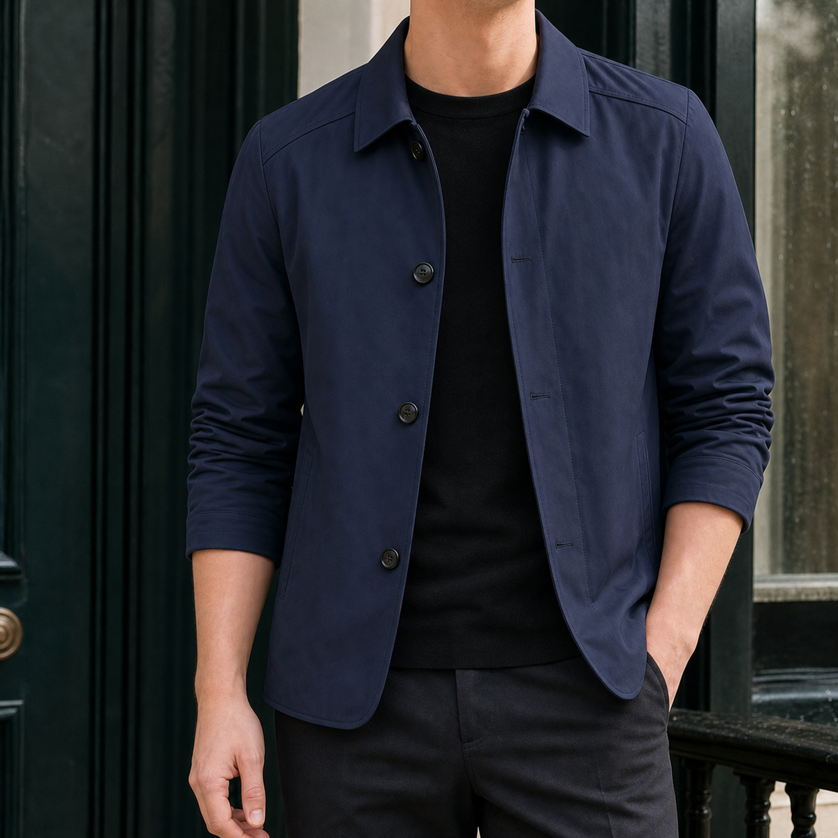 Men's Pointed Collar Jacket-Azzella London