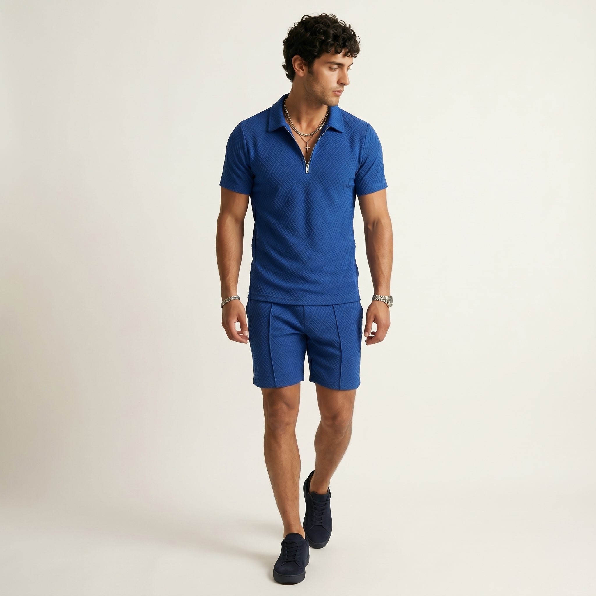 Men's Polo Shirt and Shorts Set-Azzella London