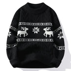 Men's Reindeer Cable Knit Christmas Jumper-Sweater-Azzella London