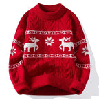 Men's Reindeer Cable Knit Christmas Jumper-Sweater-Azzella London