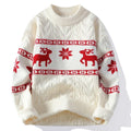 Men's Reindeer Cable Knit Christmas Jumper-Sweater-Azzella London