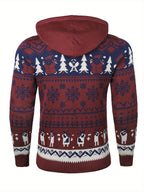 Men's Reindeer Hooded Christmas Jumper-Hoodie-Azzella London