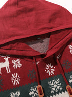 Men's Reindeer Hooded Christmas Jumper-Hoodie-Azzella London