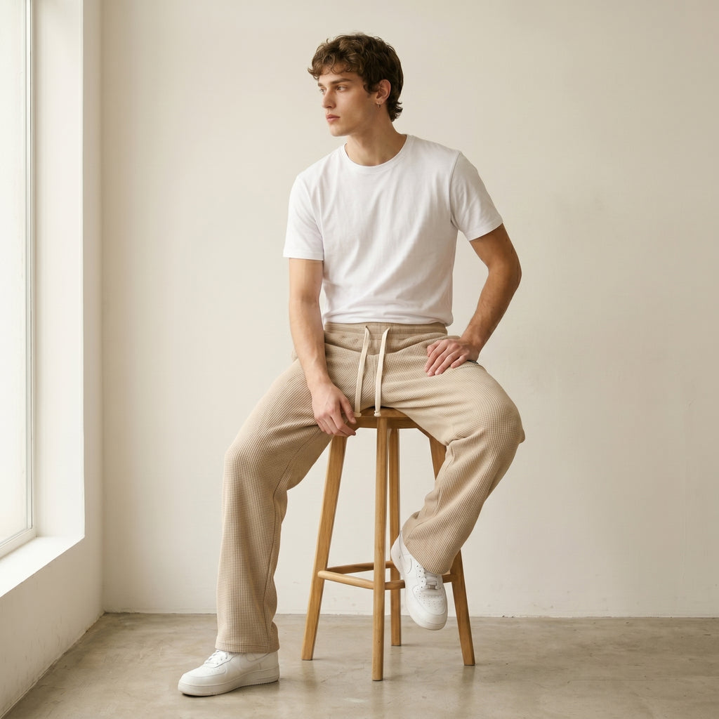 Men's Relaxed Drawstring Trousers-Azzella London