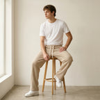 Men's Relaxed Drawstring Trousers-Azzella London