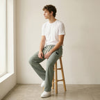 Men's Relaxed Drawstring Trousers-Azzella London