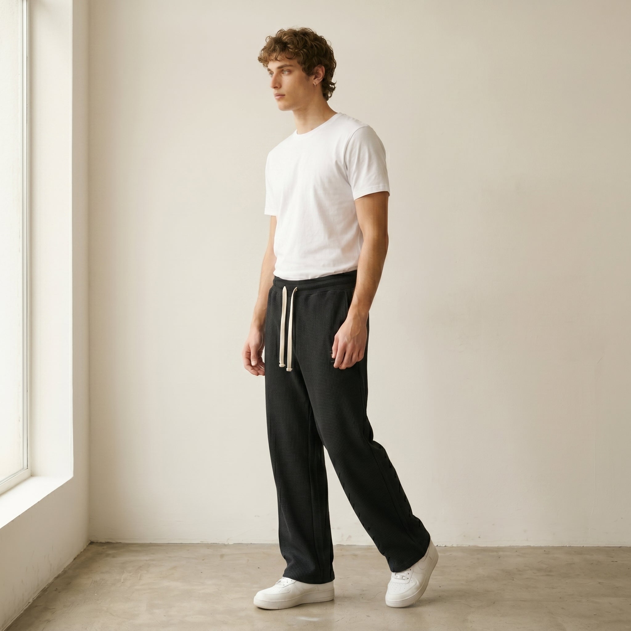 Men's Relaxed Drawstring Trousers-Azzella London