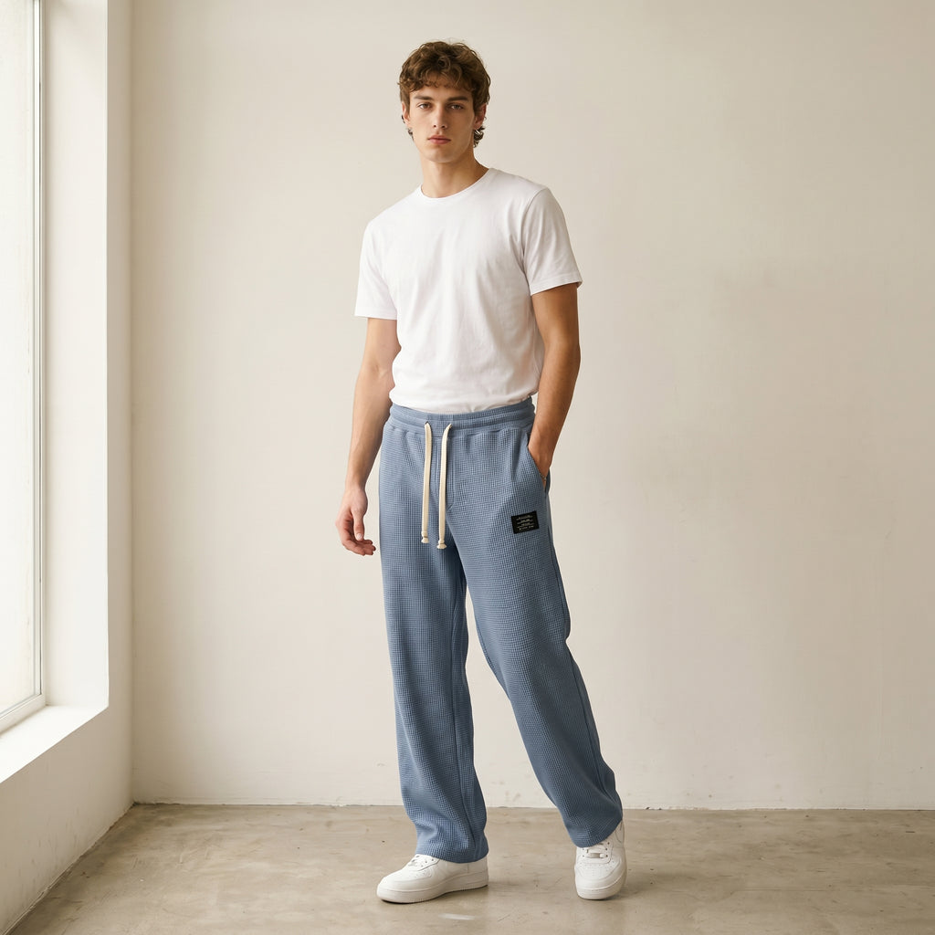 Men's Relaxed Drawstring Trousers-Azzella London