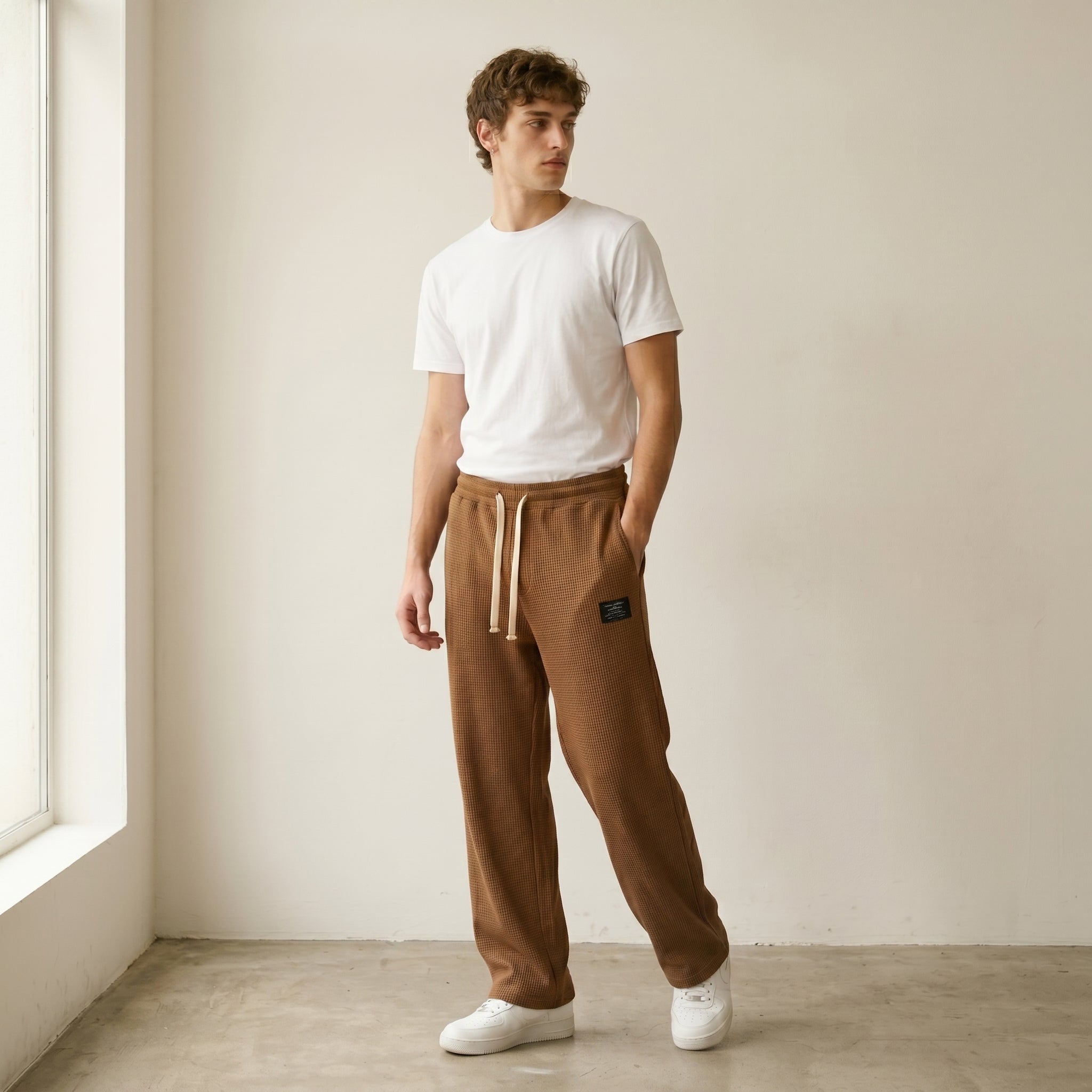 Men's Relaxed Drawstring Trousers-Azzella London