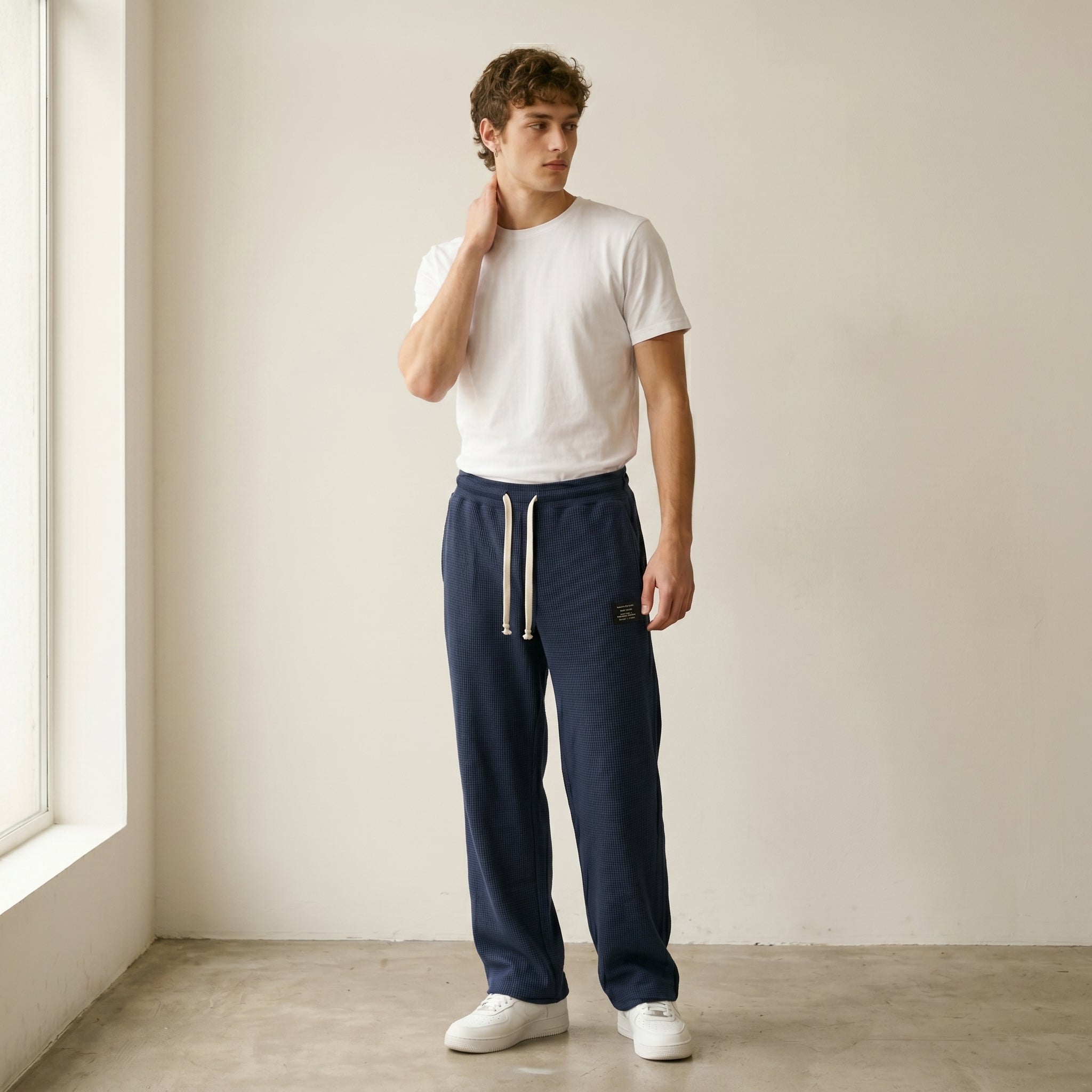 Men's Relaxed Drawstring Trousers-Azzella London