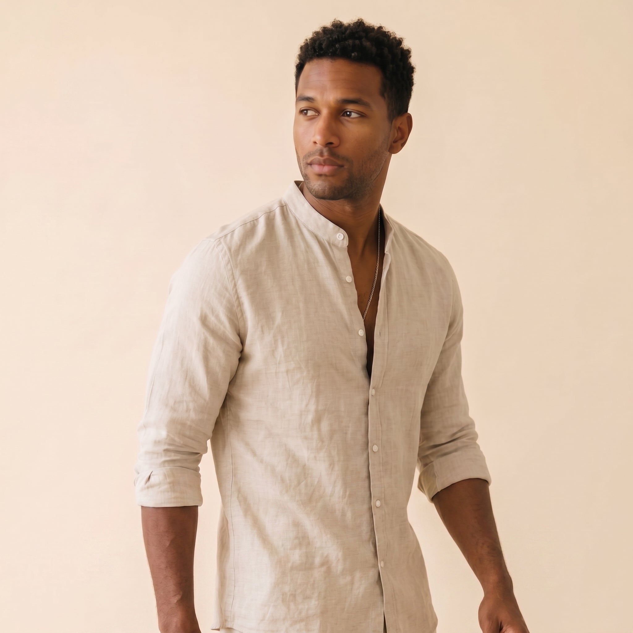 Men's Relaxed Fit 3/4 Sleeve Shirt-Azzella London