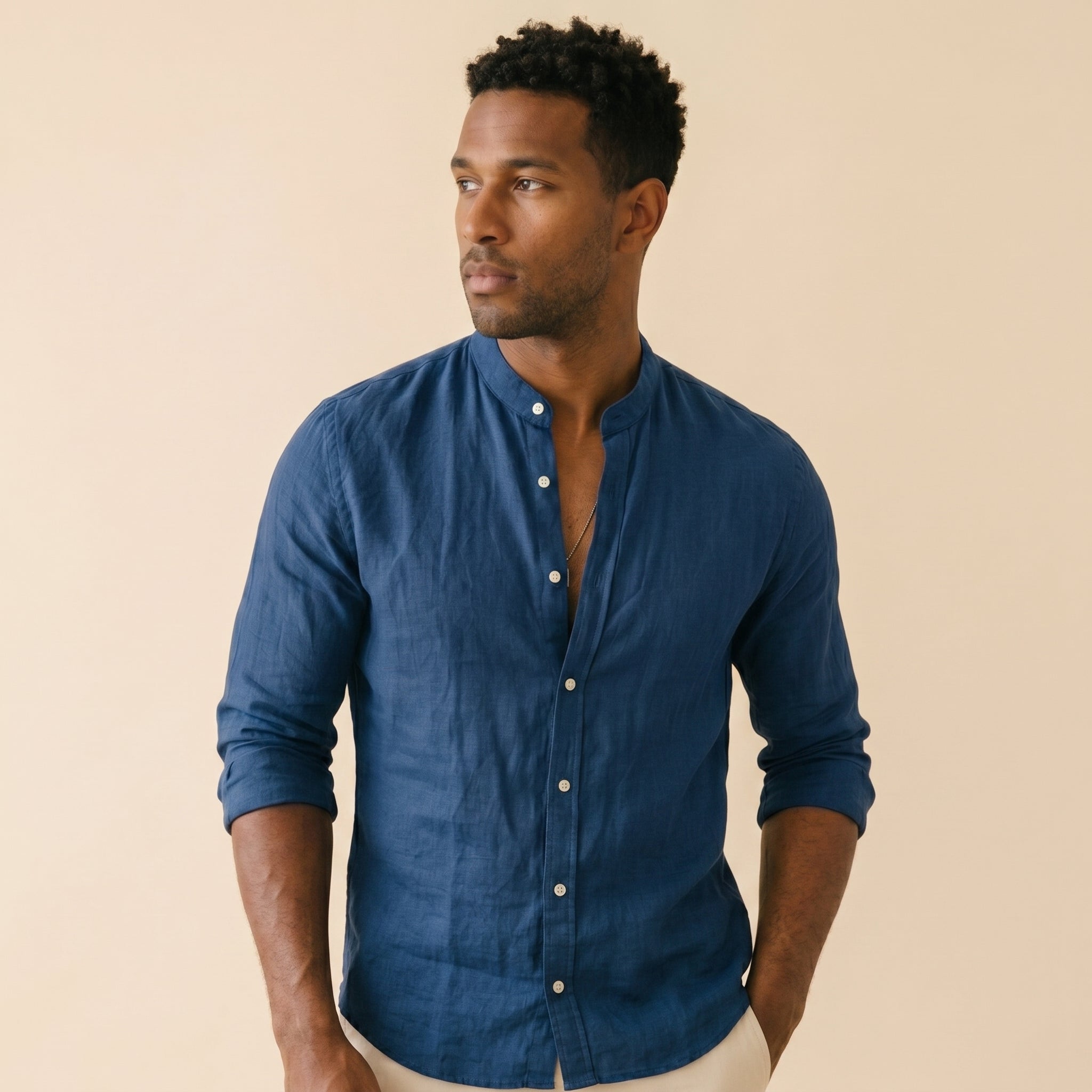 Men's Relaxed Fit 3/4 Sleeve Shirt-Azzella London