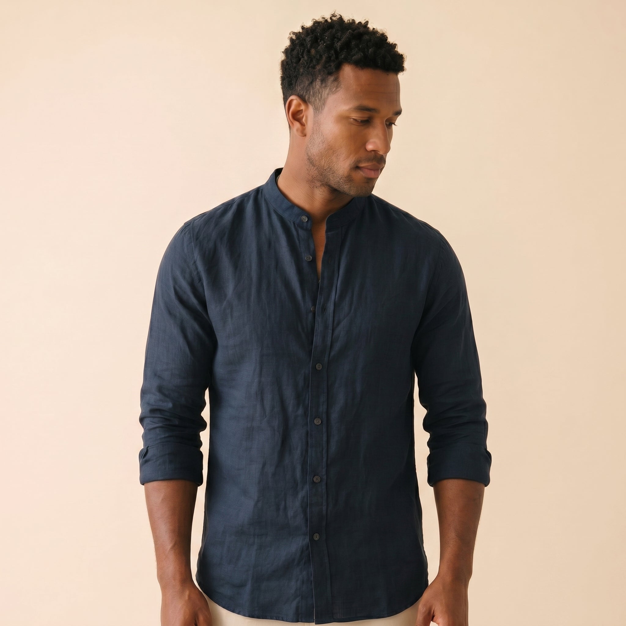 Men's Relaxed Fit 3/4 Sleeve Shirt-Azzella London