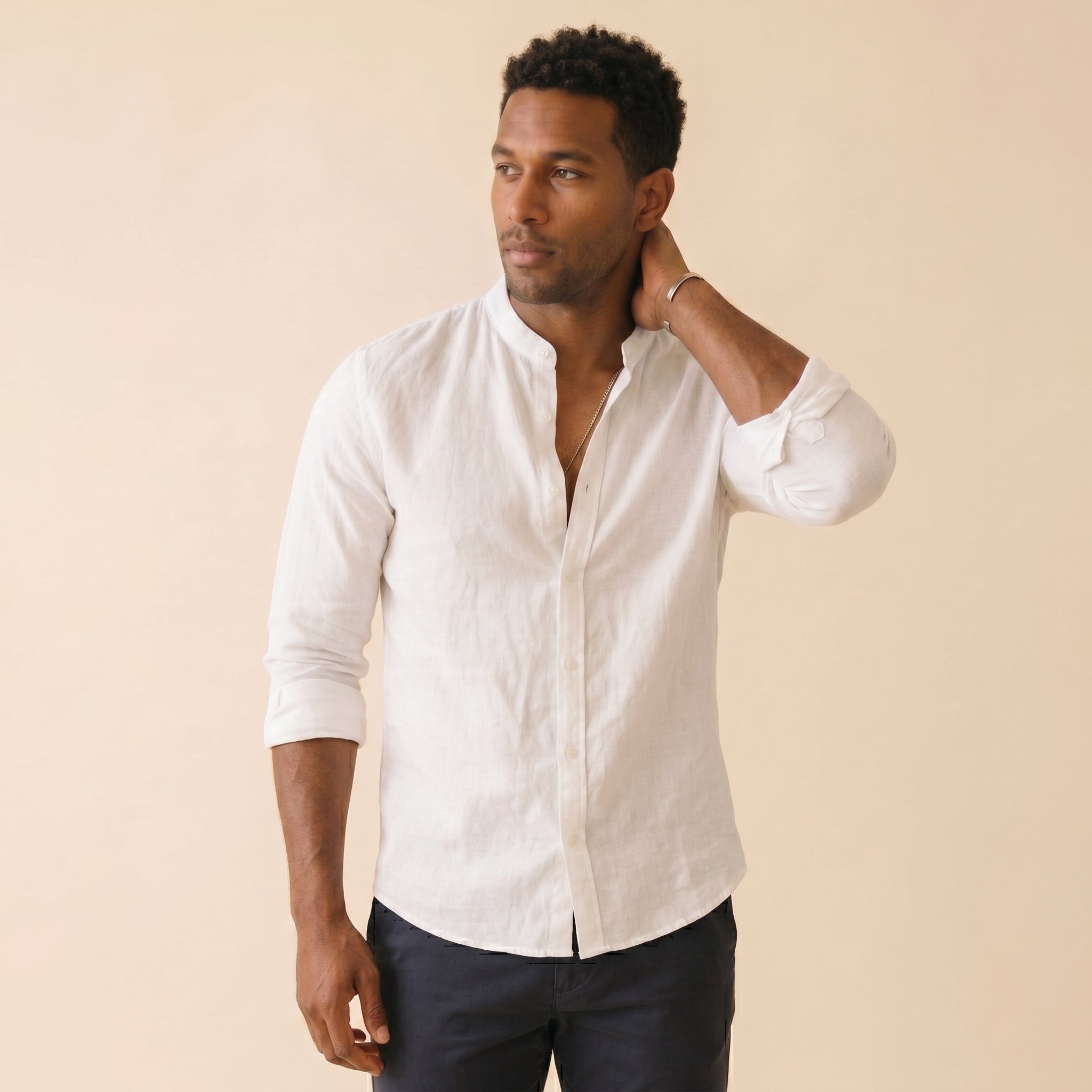 Men's Relaxed Fit 3/4 Sleeve Shirt-Azzella London