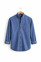 Men's Relaxed-Fit Chambray Shirt-Shirt-Azzella London