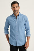 Men's Relaxed-Fit Chambray Shirt-Shirt-Azzella London