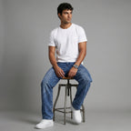 Men's Relaxed Straight-Leg Jeans-Azzella London