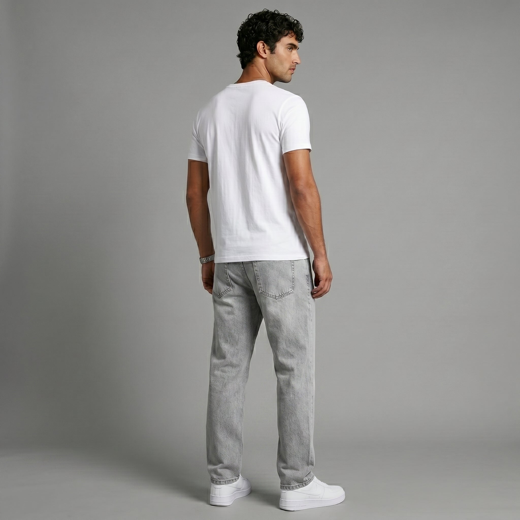 Men's Relaxed Straight-Leg Jeans-Azzella London