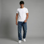 Men's Relaxed Straight-Leg Jeans-Azzella London