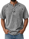 Men's Retro Cotton Henley Tee-T-Shirt-Azzella London