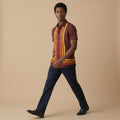 Men's Retro Stripe Short-Sleeve Shirt-Azzella London