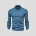 Men's Ribbed Cuff Turtleneck Sweater-Azzella London
