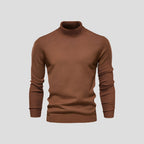 Men's Ribbed Cuff Turtleneck Sweater-Azzella London